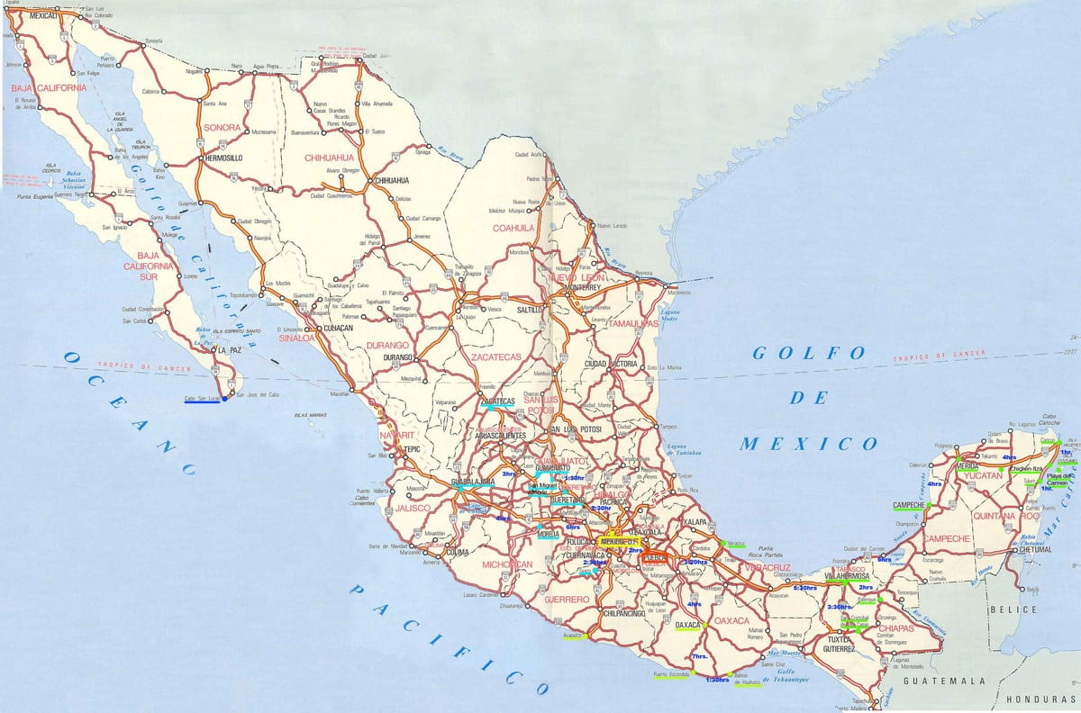 ramani ya Mexico kuendesha gari