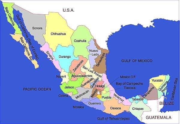 mataifa Mexico ramani