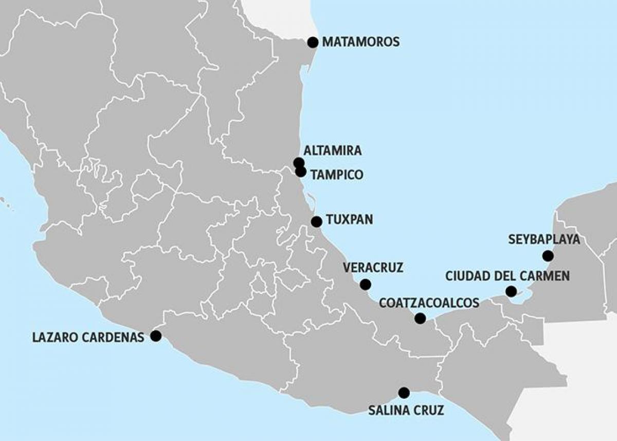 ramani ya Mexico bandari