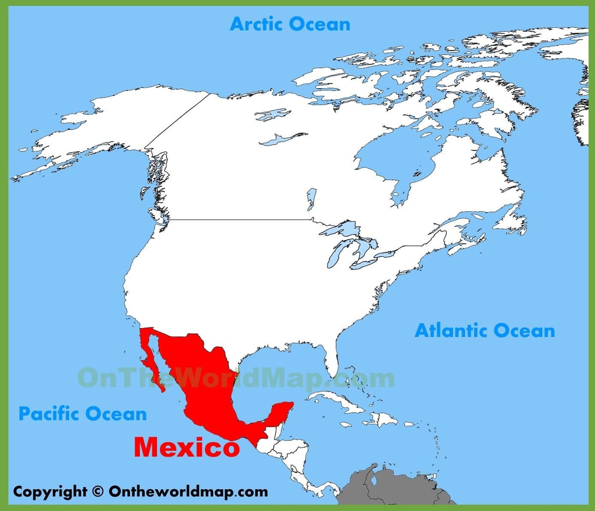 Mexico kwenye ramani