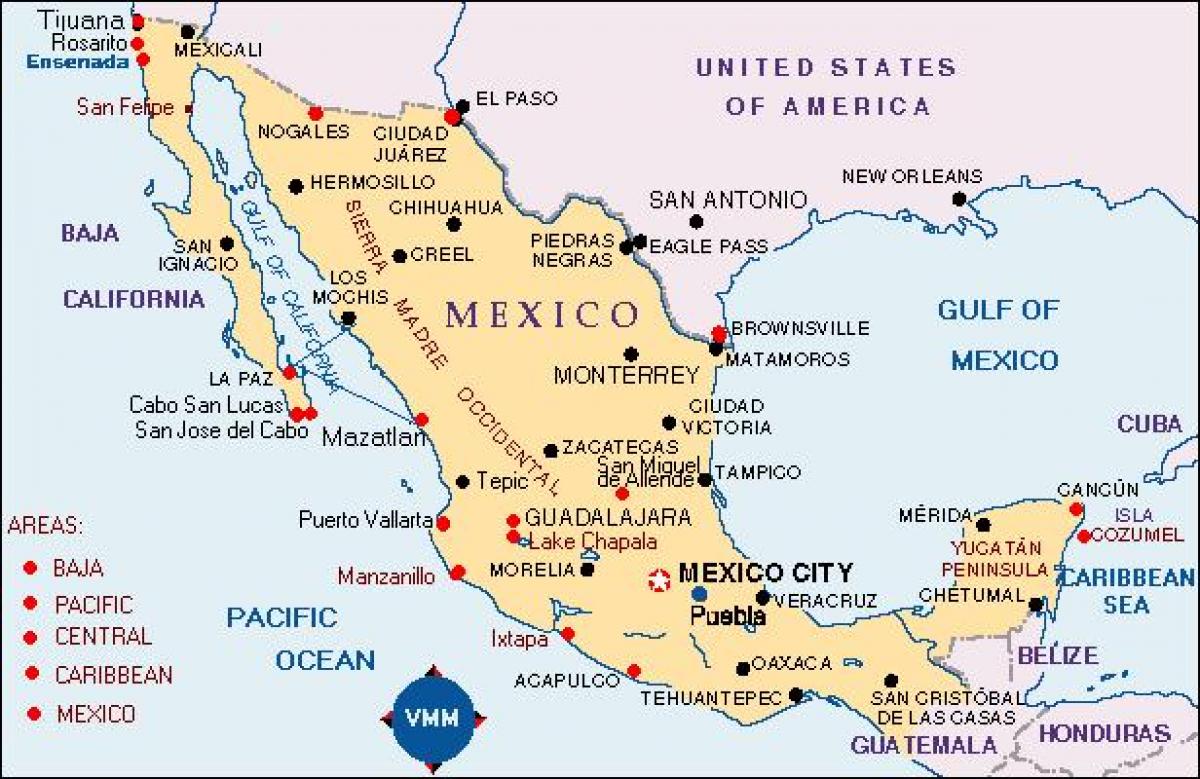 ramani ya Mexico matangazo likizo