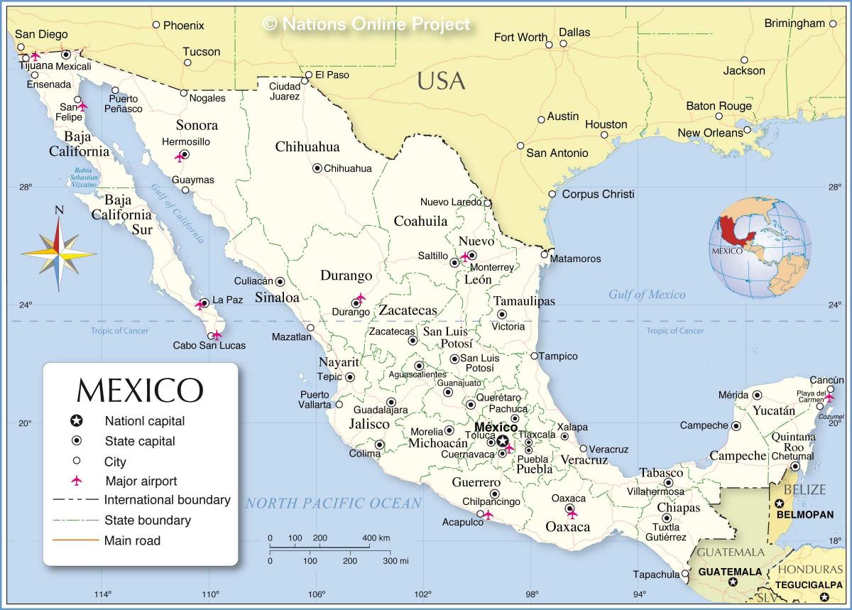 mpaka Mexico ramani
