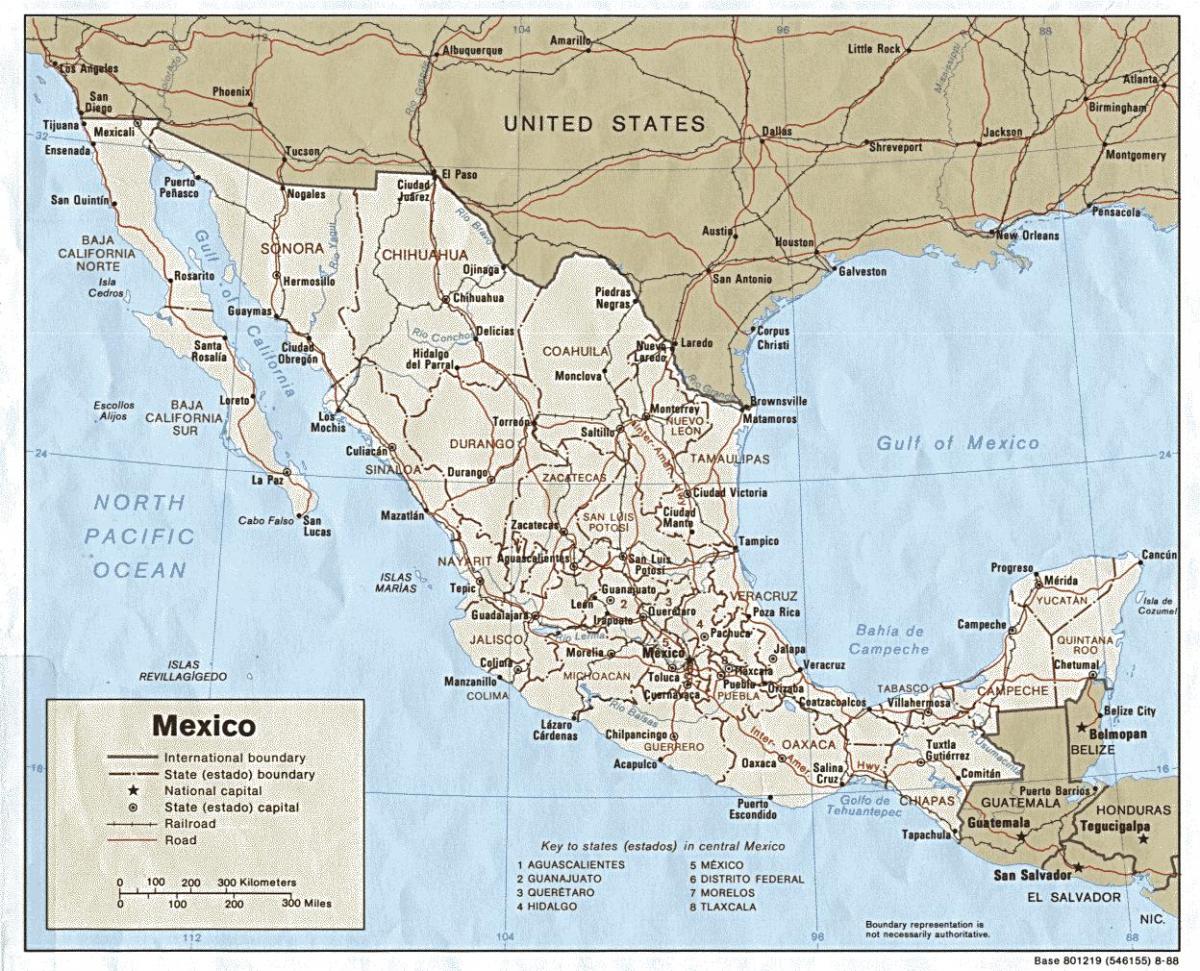 ramani ya pwani ya Mexico