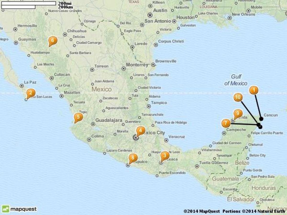 ramani ya matangazo likizo katika Mexico