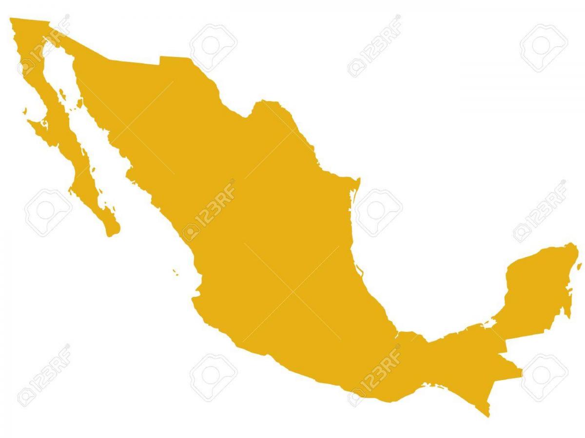 ramani ya Mexico silhouette