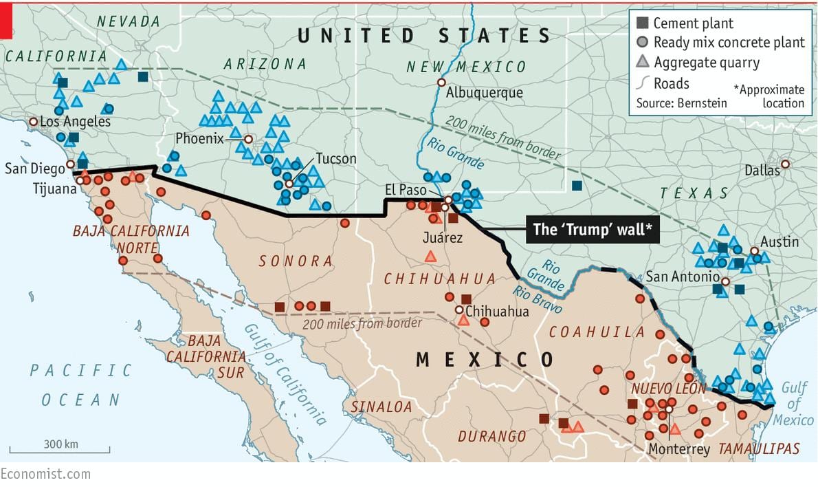ramani ya Mexico ukuta