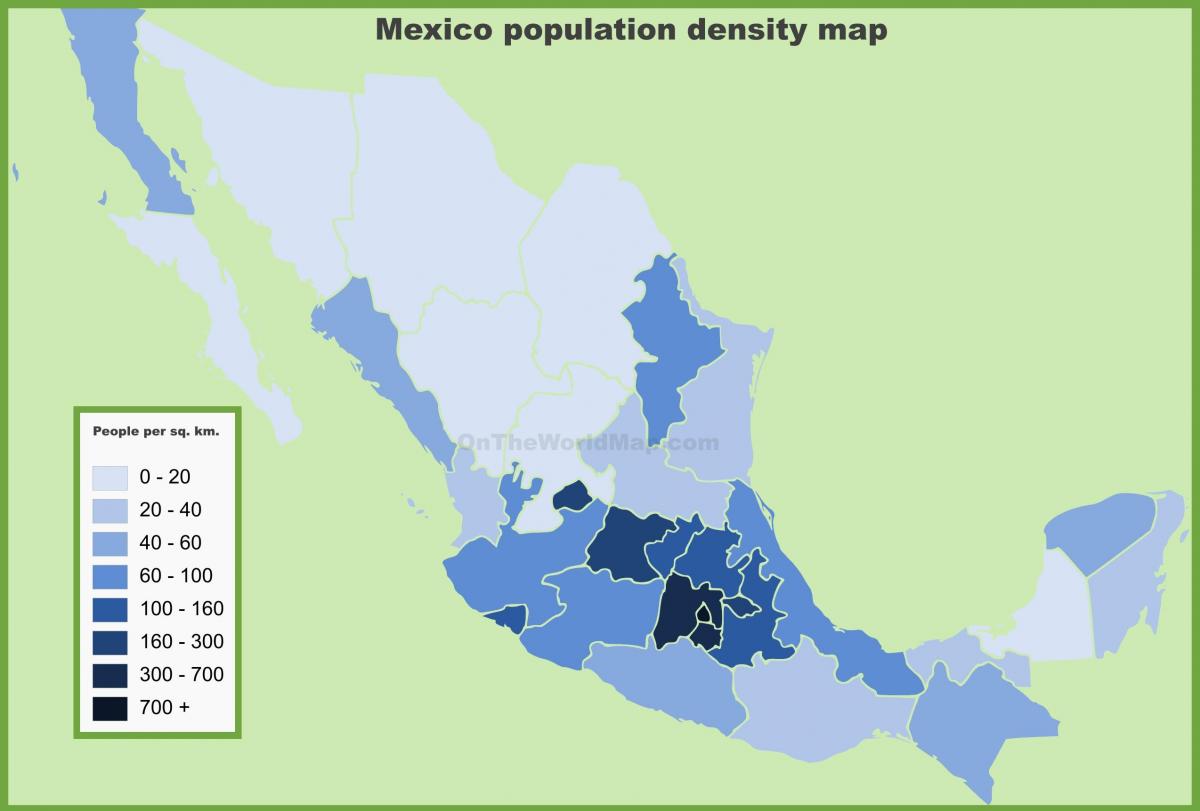 wiani idadi ya watu ramani Mexico