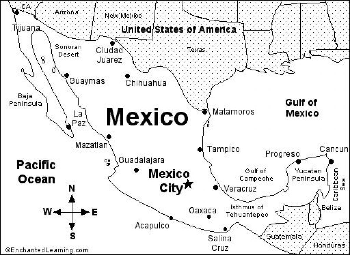 printable Mexico ramani