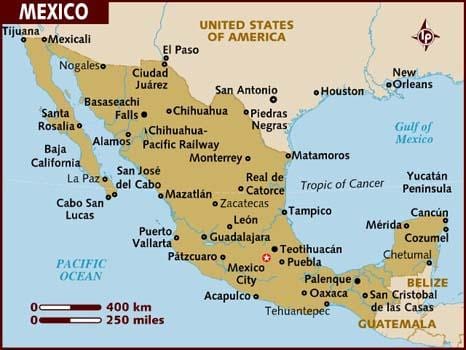 ramani ya Mexico