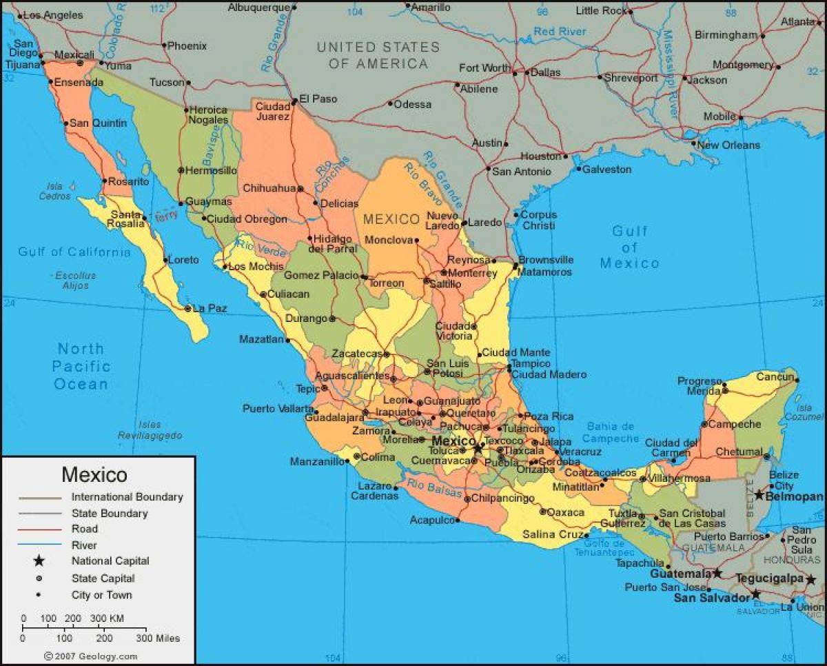 magharibi Mexico ramani