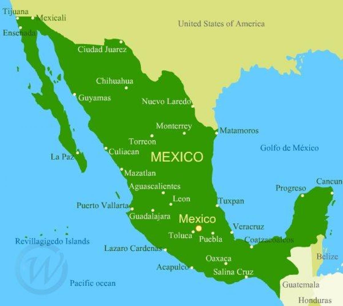 ramani ya magharibi pwani ya Mexico