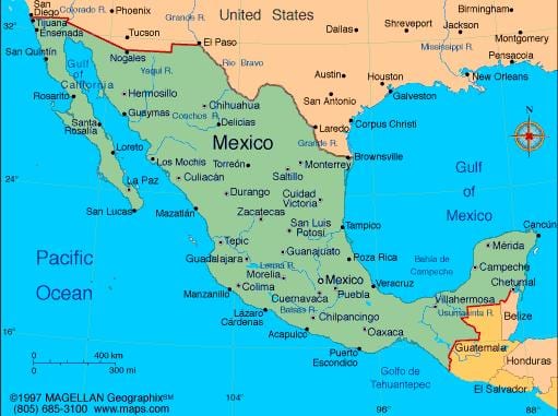 ramani ya Mexico