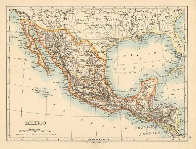 ramani ya zamani Mexico
