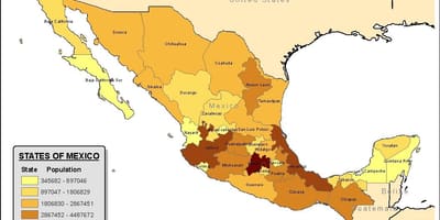 Mexico ramani ya idadi ya watu