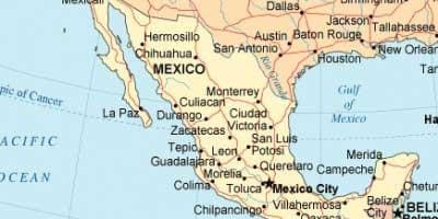 Ramani ya kusini ya Mexico