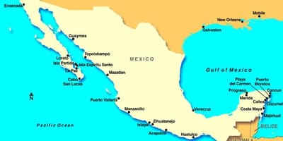 Ramani ya Mexico cruise bandari