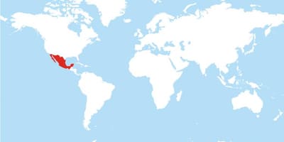 Eneo la Mexico katika ramani ya dunia