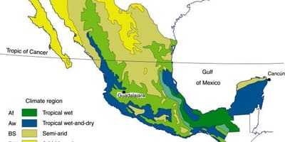Hali ya hewa ramani Mexico