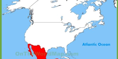 Mexico kwenye ramani ya dunia