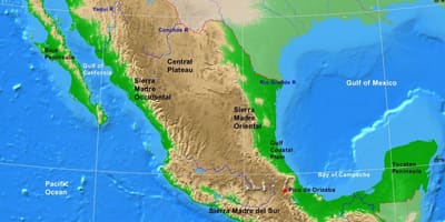 Ramani ya Mexico landforms