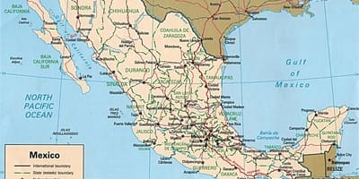 Ramani ya Mexico mapumziko miji