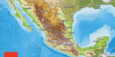 Misaada ramani ya Mexico