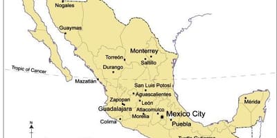 Ramani ya miji mikubwa katika Mexico