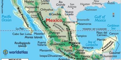 Mexico milima ya ramani