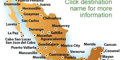 Resorts katika Mexico ramani