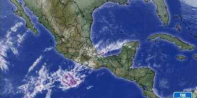 Satellite ramani ya hali ya hewa ya Mexico