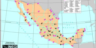 Ramani Mexico viwanja vya ndege