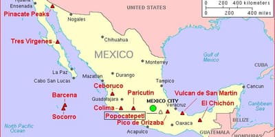 Ramani ya Mexico volkano