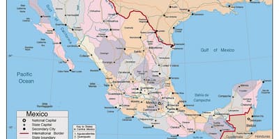 Mexico ramani na miji mikubwa