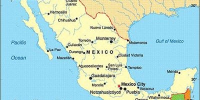 Mexico miji ya pwani ramani
