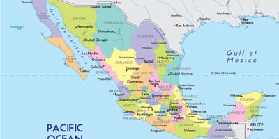 Ramani ya Mexico na miji