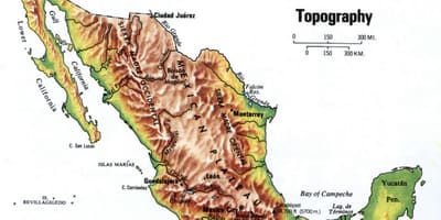 Mexico topographic ramani