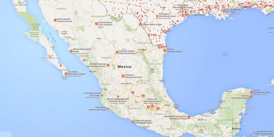 Viwanja vya ndege nchini Mexico ramani